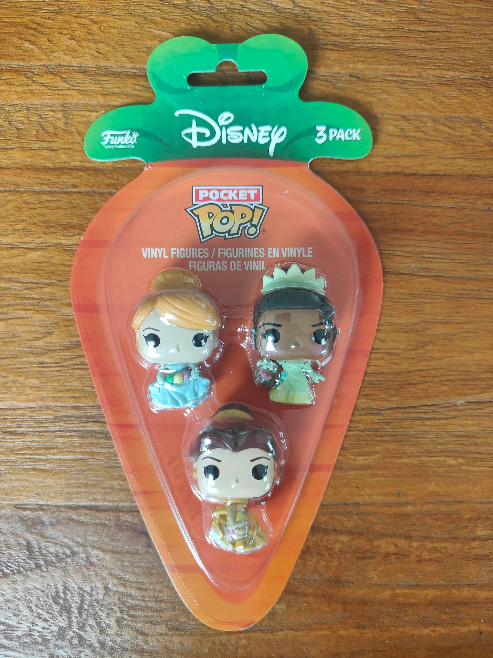 Lot 3 Mini Figurines Funko Pocket Pop Disney - Cendrillon Tiana Belle Printemps